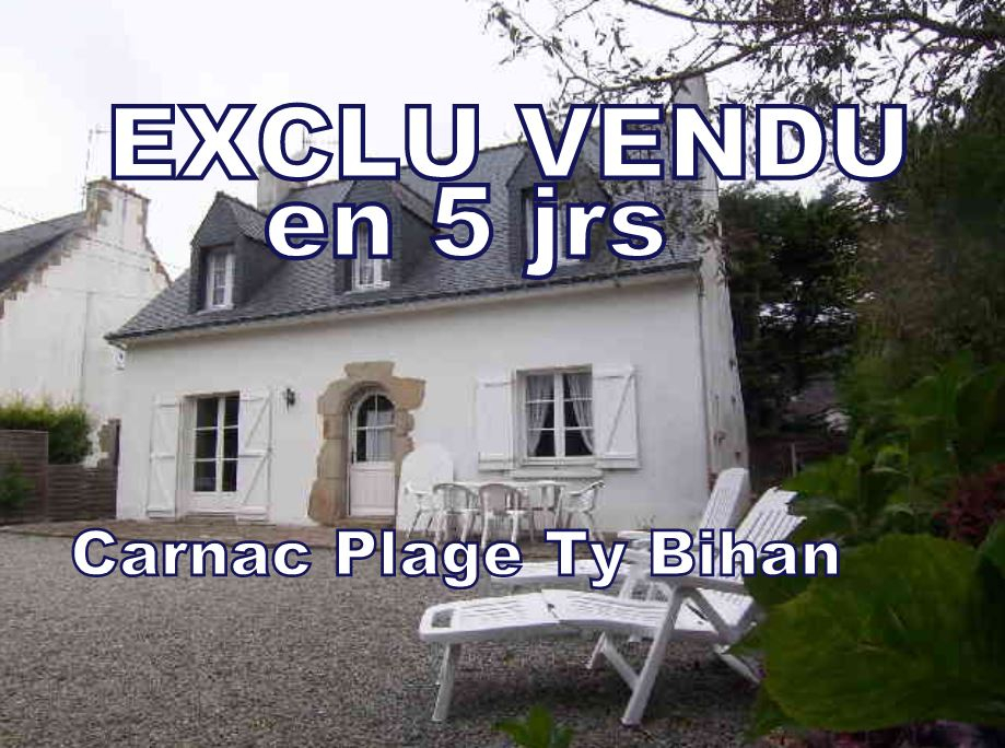 VENDU - CARNAC Maison de charme A VENDRE 6 pièces 4 chambres possibilité 5 - 120 m² VENDU - CARNAC Maison de charme A VENDRE 6 pièces 4 chambres possibilité 5 - 120 m²