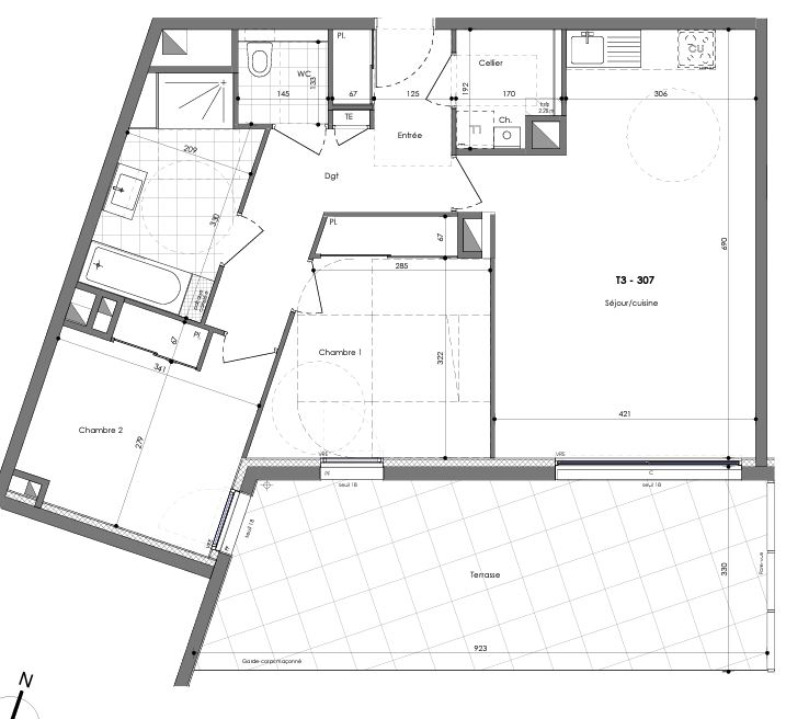LE RHEU - T3 de 72.28 m² avec spacieuse terrasse et garage + Pkg LE RHEU - T3 de 72.28 m² avec spacieuse terrasse et garage + Pkg