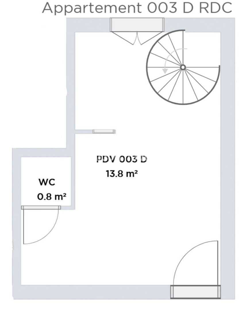 Photo Appartement DUPLEX 2 pièces 27.5 m2 à rénover image 4/5