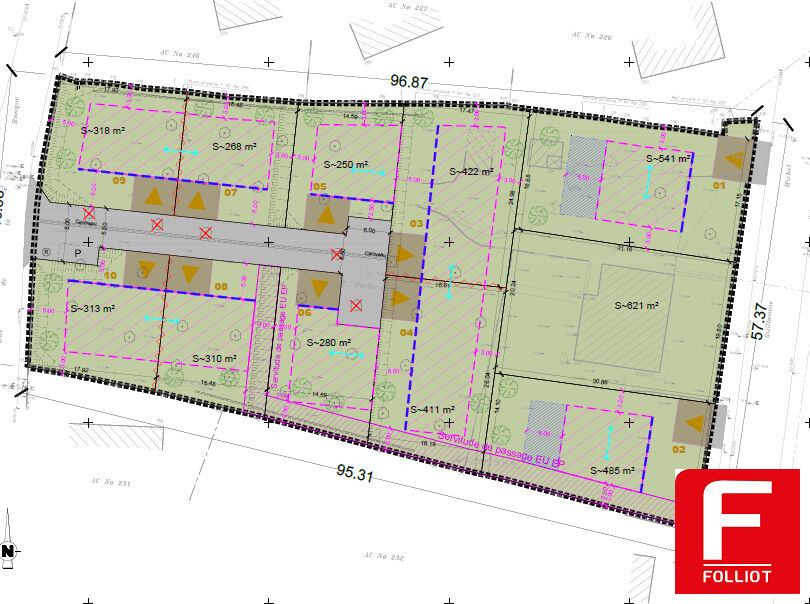 A vendre, terrain à bâtir 280 m² situé à 350 m de L'institut St-Lô-Agneaux LOT 6