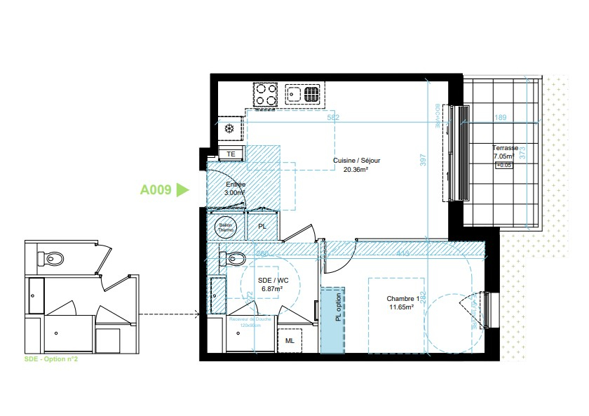 Photo Appartement Saint Aubin D Aubigne 2 pièce(s) 41.88 m2 image 2/2