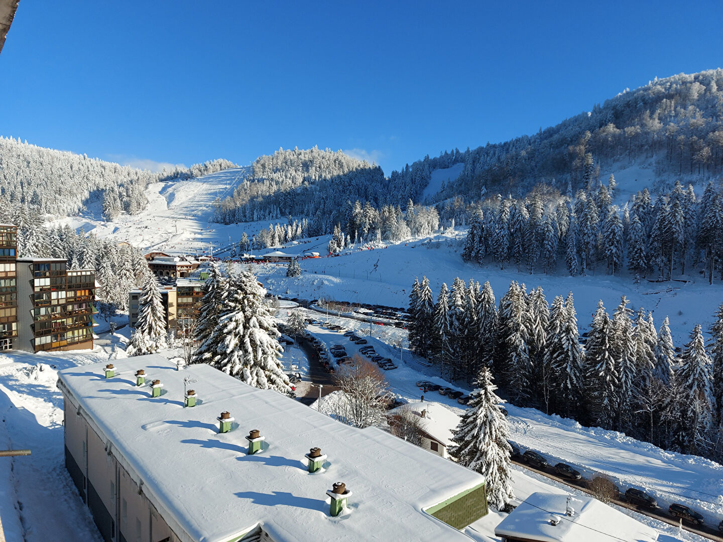 VUE SUR LES PISTES ! Appartement 2 p 46 m² stationnement, cave et grand balcon de 13 m²