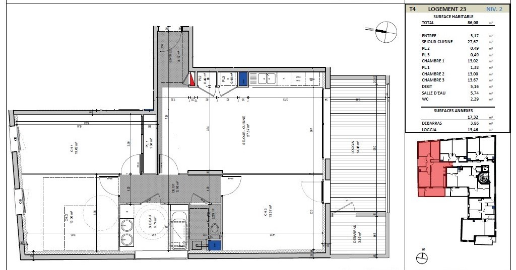 Appartement T4 à Rennes