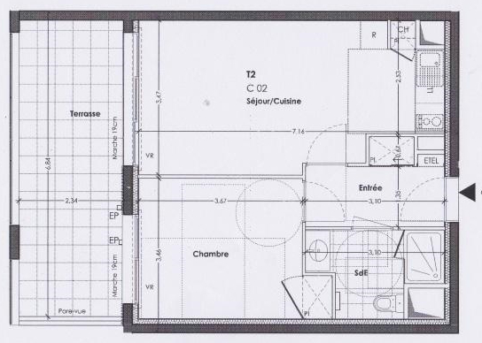 Appartement T2 à Cesson sevigne