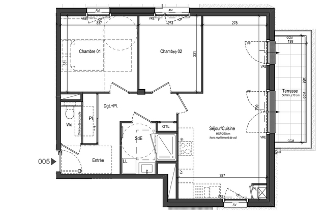 Appartement T3 à Acigne