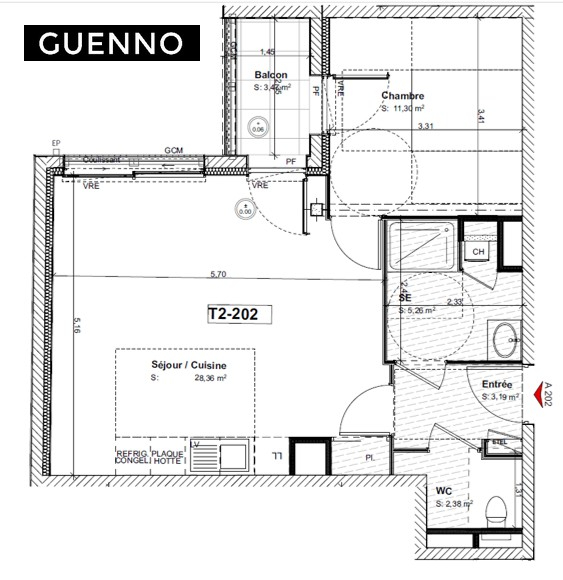 Appartement T1 à Mordelles