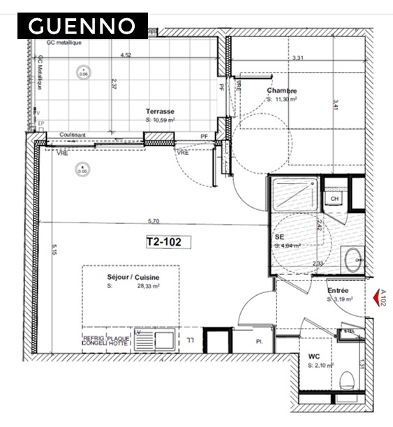 Appartement T2 à Mordelles