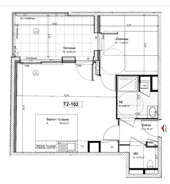 Appartement T2 à Mordelles