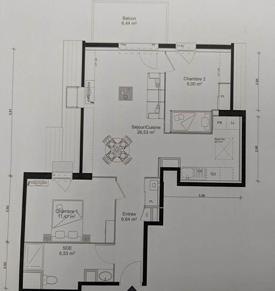 Appartement T3 à Saint erblon