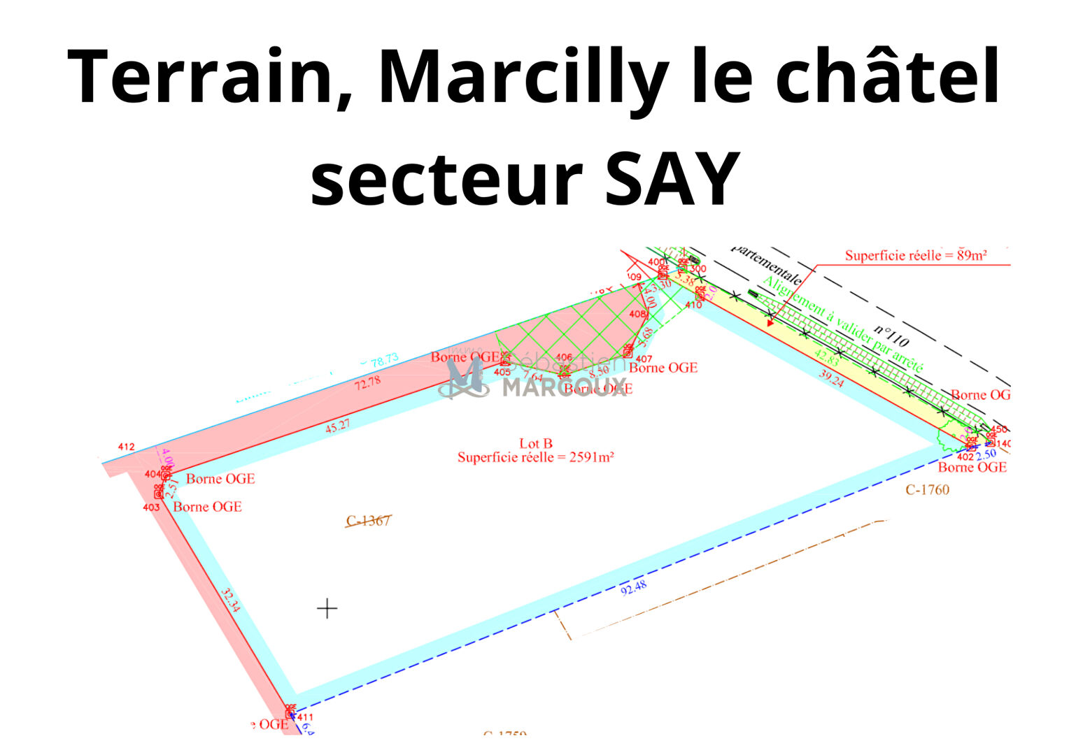 MARCILLY-LE-CHATEL TERRAIN  2600 M2  CONSTRUCTIBLE
