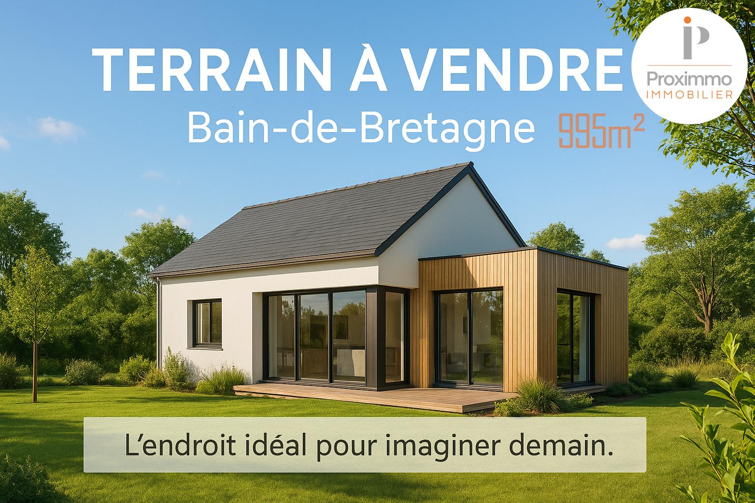 TERRAIN ZONE UBB AVEC PETITE CONSTRUCTION - 995 m² - BAIN DE BRETAGNE