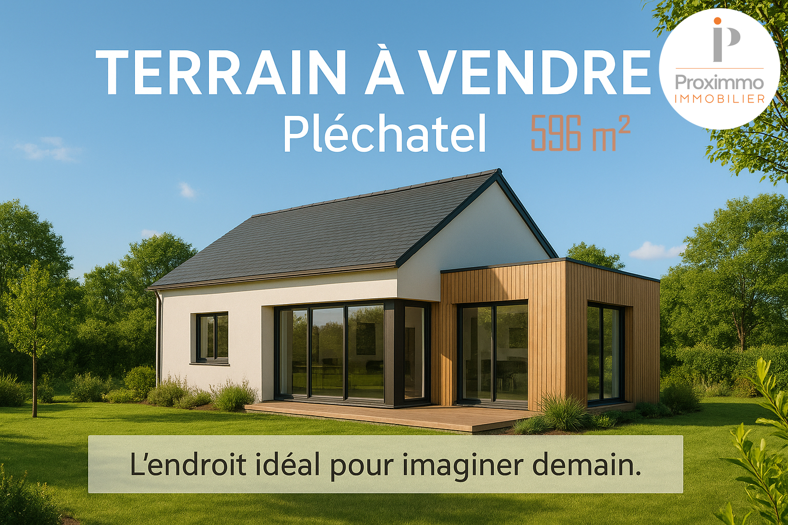 A VENDRE - TERRAIN - HORS LOTISSEMENT - 596 m²  -  LE CHATELIER - PLECHATEL
