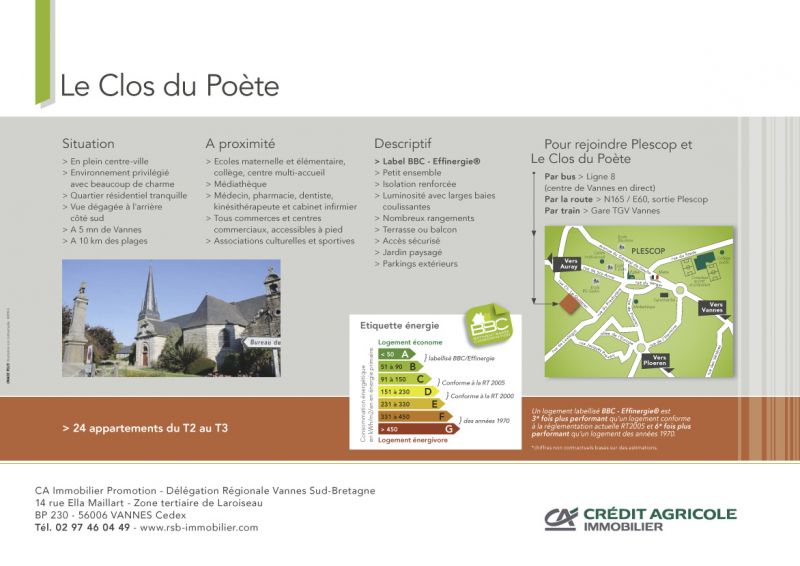 Photo PLESCOP - LE CLOS DU POETE - Appartement de type T2 avec un parking aérien - image 1/1