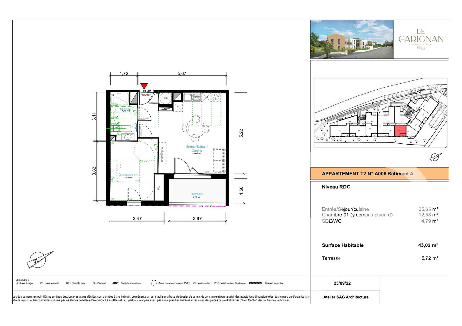 Photo Appartement Balaruc Les Bains 2 pièce(s) 43.02 m2 image 2/2