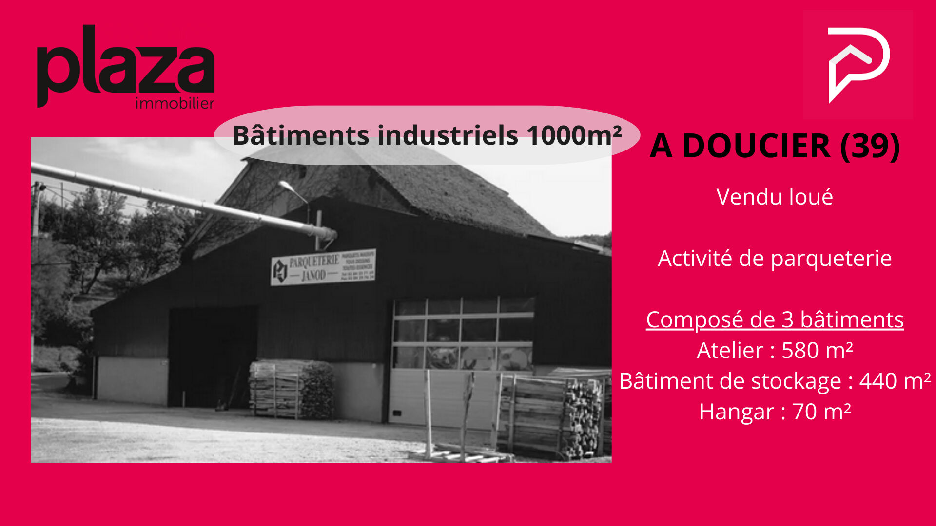 Batiments industriels Doucier 1088 m2