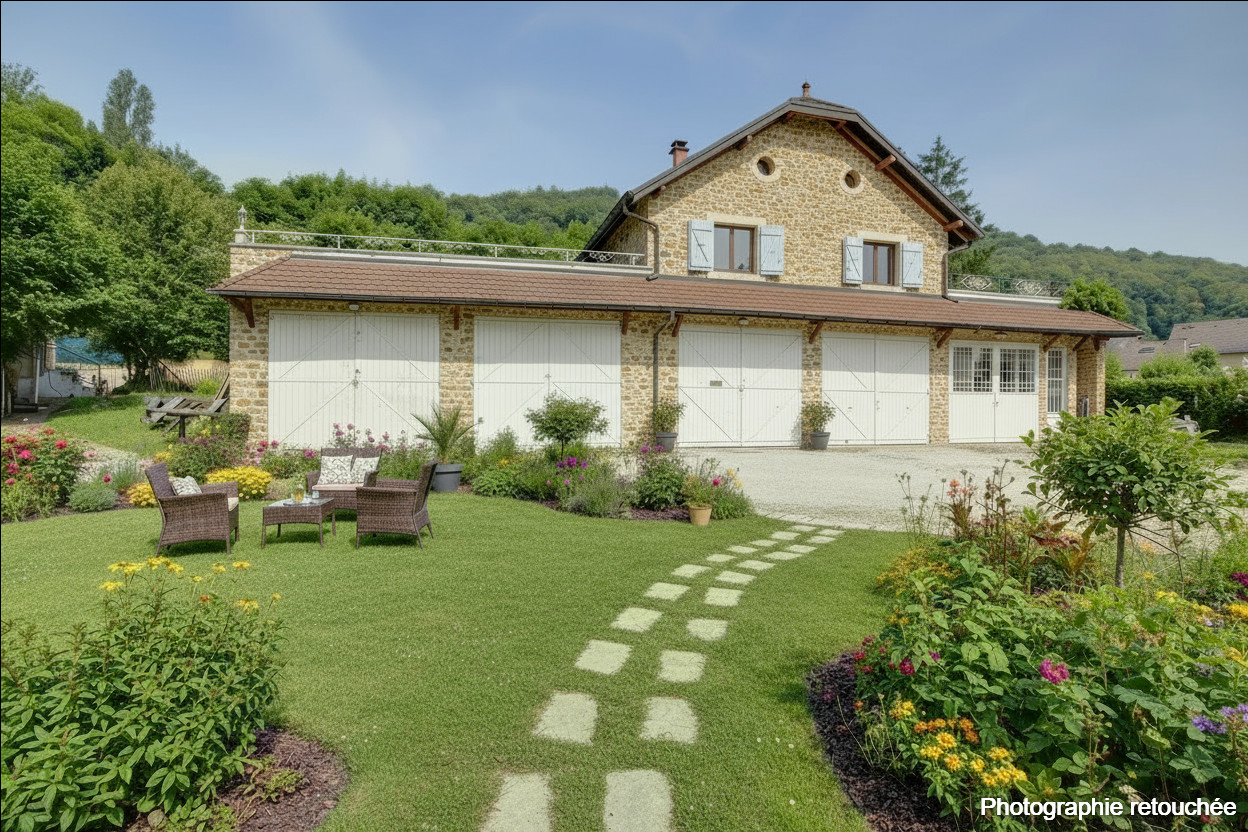 Maison + 2 appartements + 6 garages