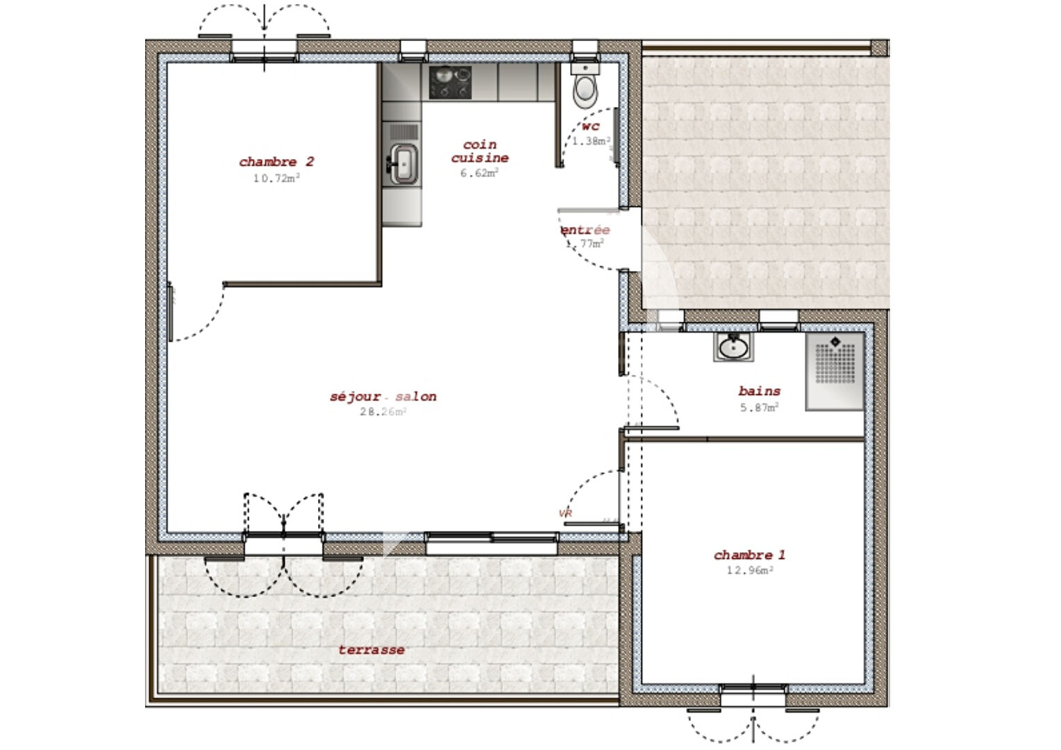 Photo Villelaure - Appartement T3 de 67,57 m2 avec terrasse image 3/6
