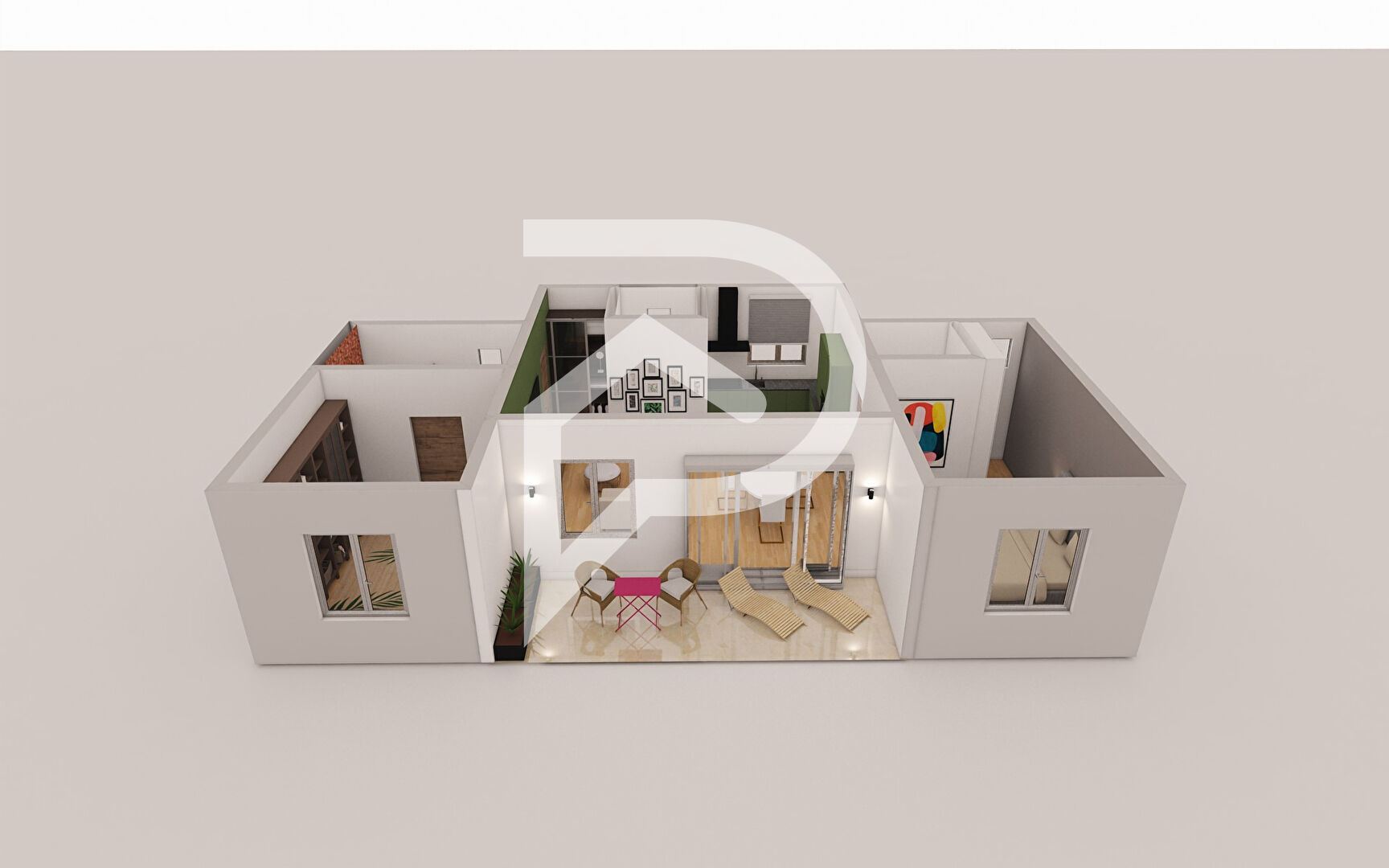 Photo Villelaure - Appartement T3 en Rez de jardin de 71,94 m2 hab - jardin - terrasse image 4/6