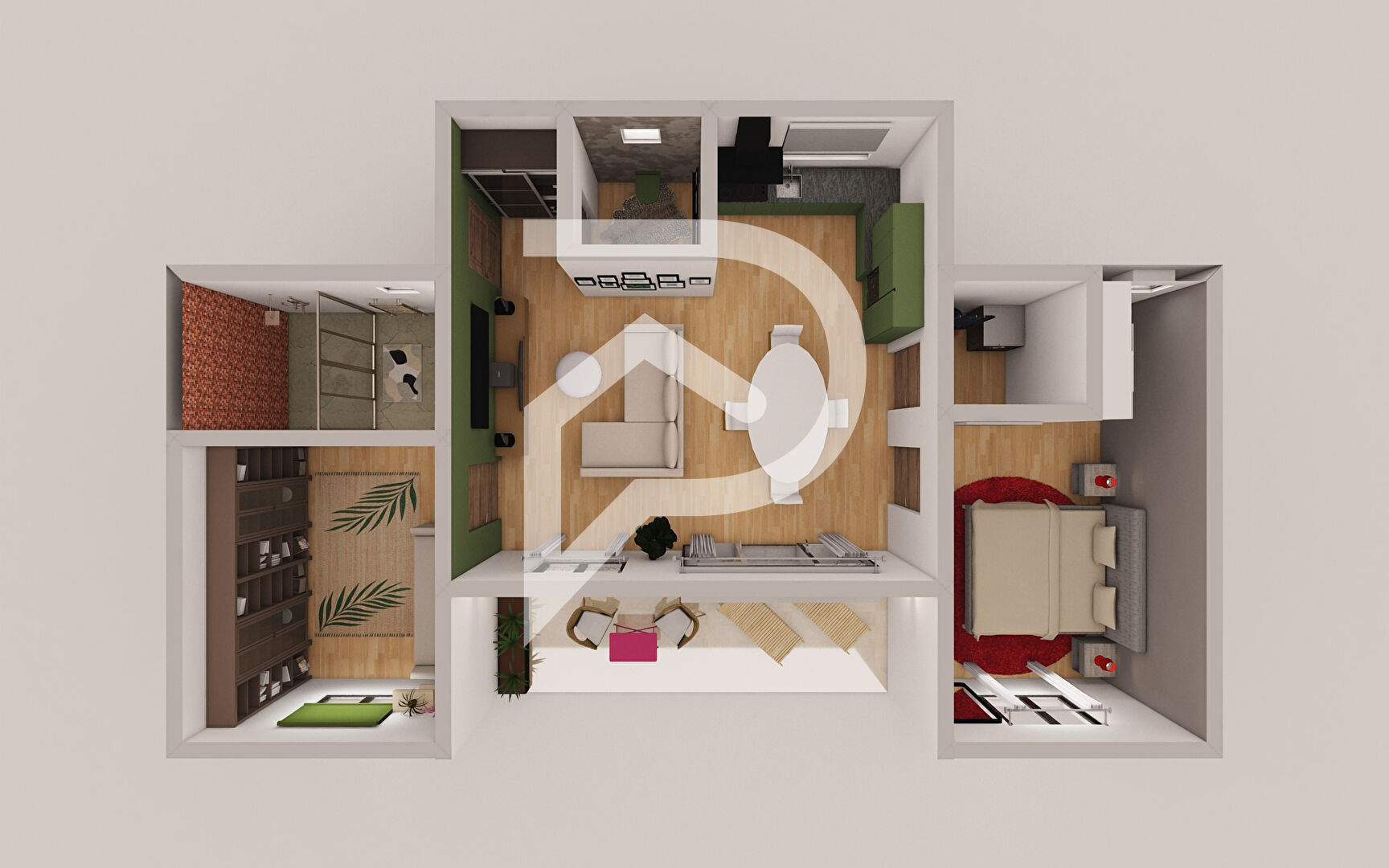 Photo Villelaure - Appartement T3 en Rez de jardin de 71,94 m2 hab - jardin - terrasse image 5/6