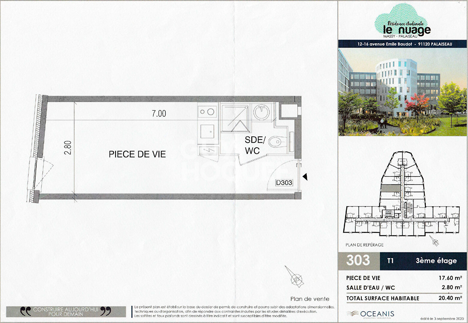 À vendre : Appartement 1 pièce à Palaiseau - Référence 3069