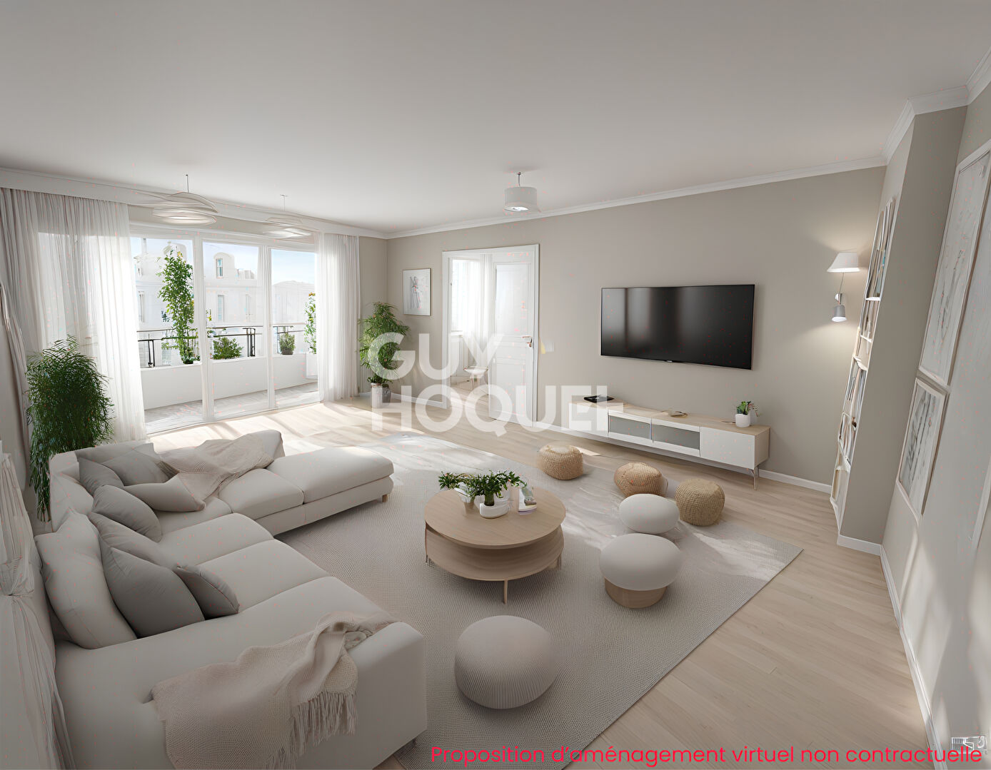 Appartement  trois chambres- terrasse - traversant E/O-cave