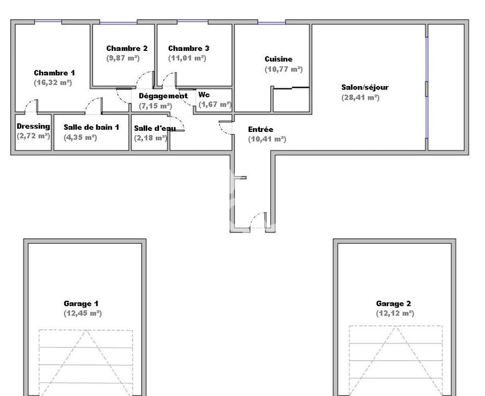 Grand appartement familial avec terrasse + 2 garages en sous-sol + cave