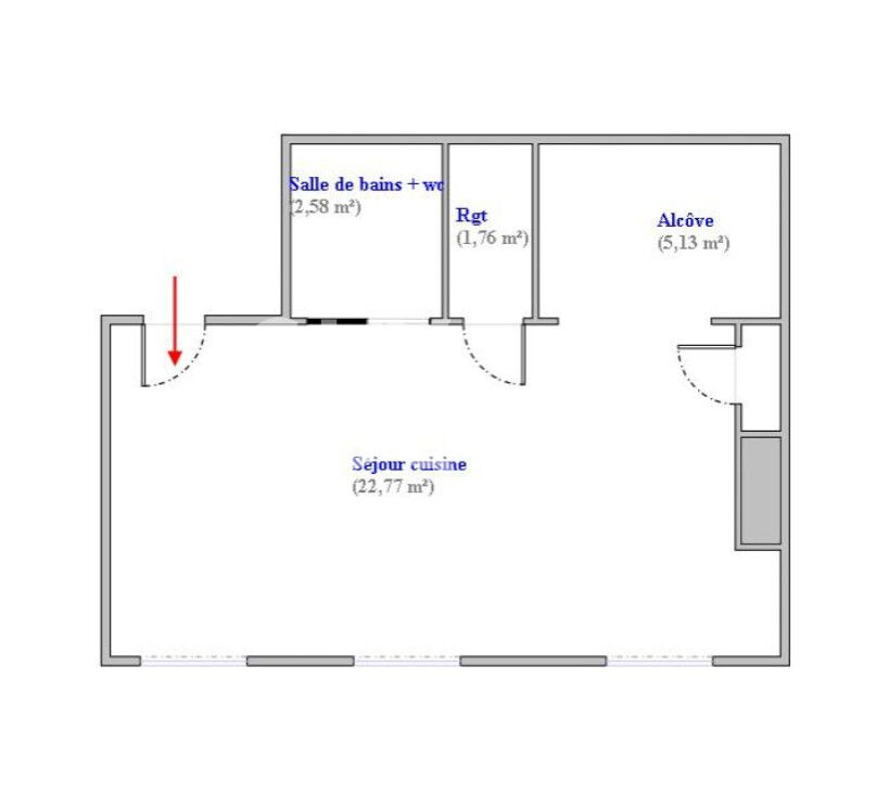 T1 bis 32 m² rénové avec cachet