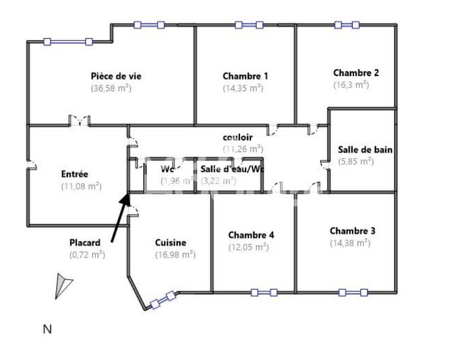 Appartement familial T5 144.7 m2 sur le boulevard
