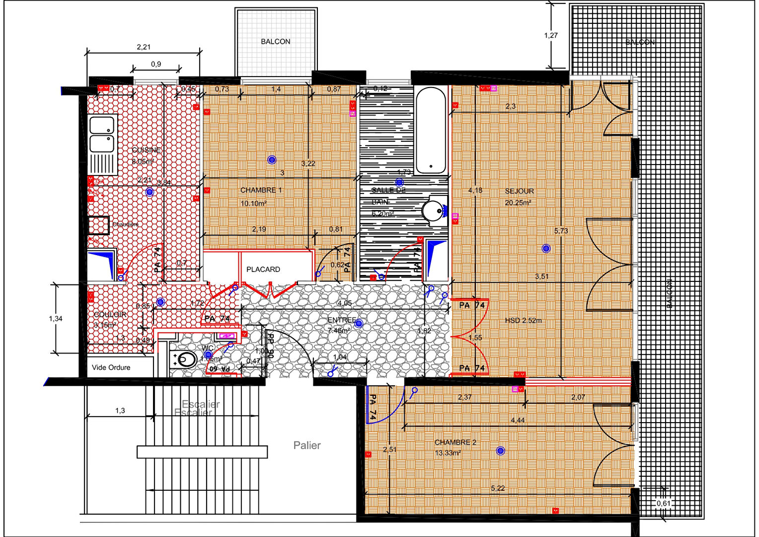 3 pièces / Balcon / Parking