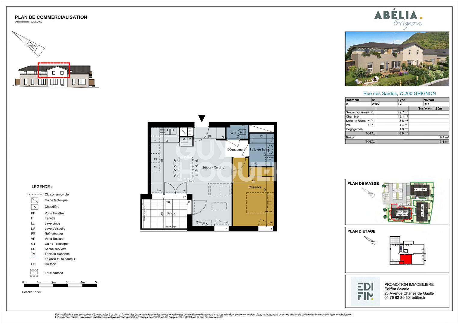 Appartement T2 de 48.8 M² Lot N°A 102