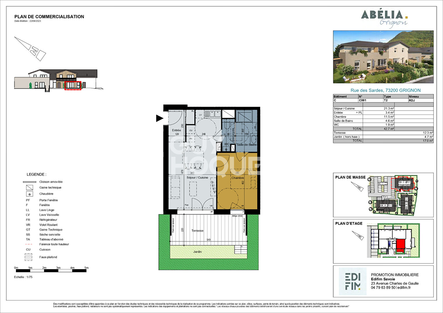 Appartement 2 pièces 42.7 m² lot N° C 001