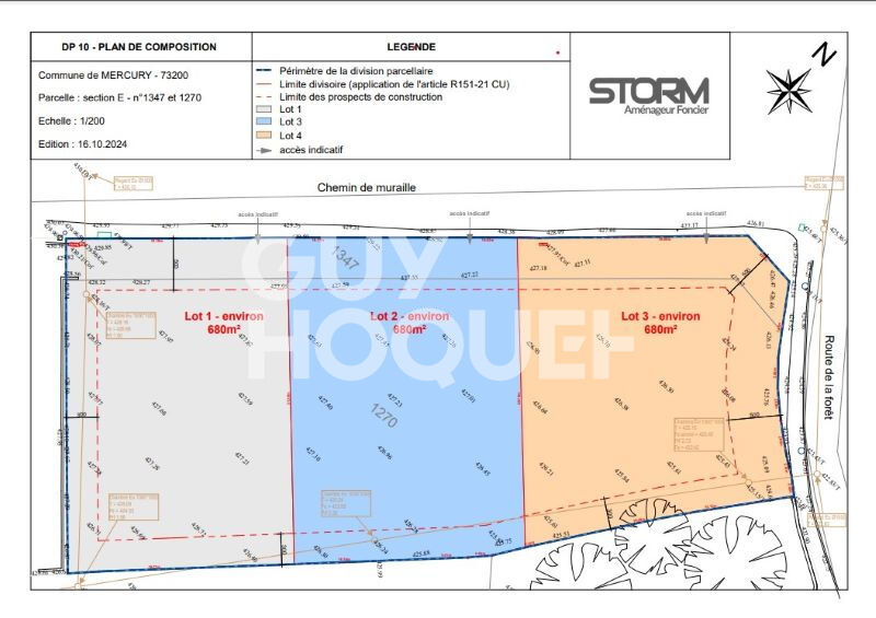 Terrain Mercury 680 m2.lot N° 3