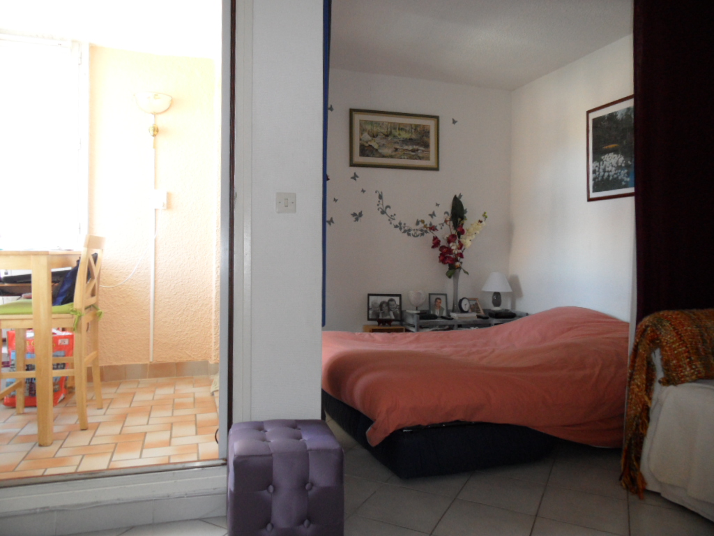 SAINT CYPRIEN PLAGE / PORT - APPARTEMENT IMPECCABLE TYPE F1 AVEC LOGGIA FERMEE ET PARKING - VUE MER
