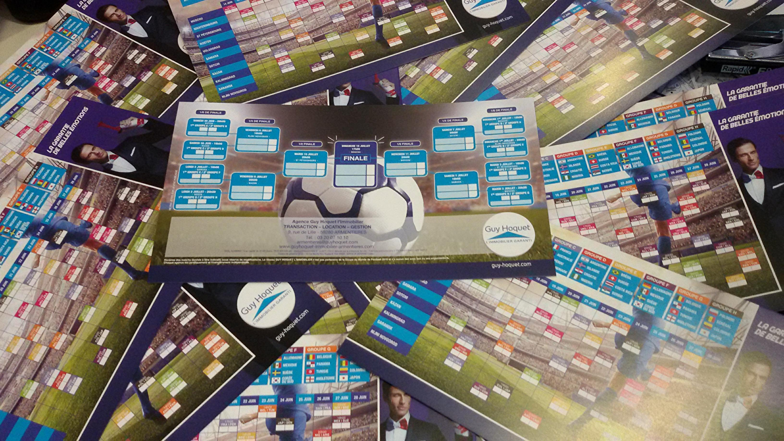 Le calendrier pour la coupe du monde est arrivé à l'agence Guy Hoquet Armentières