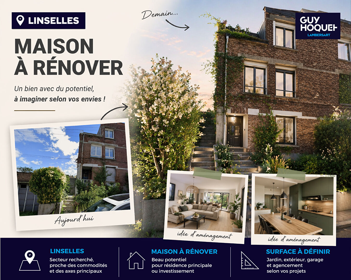 Maison à rénover entièrement ? Gros potentiel ? Linselles ? 150 m² env.