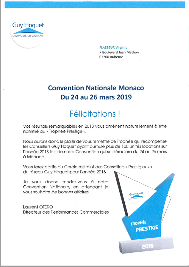 Belle performance Gestion Location 2018 !