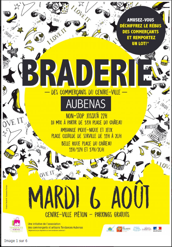 MARDI 6/08/2019 Braderie Aubenas