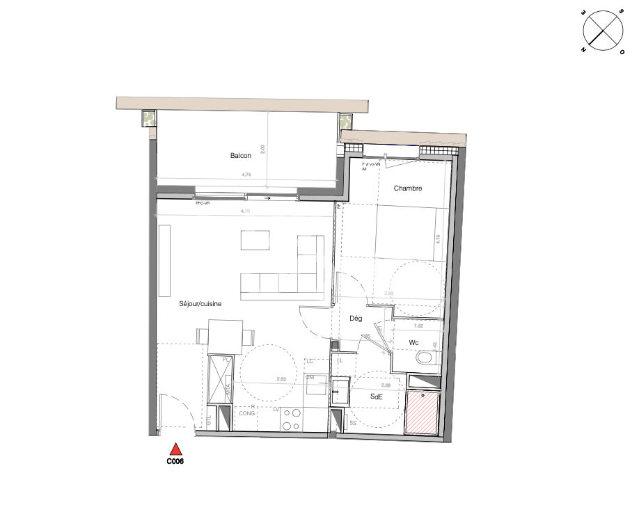 Appartement Bordeaux 2 pièce(s) 48 m2