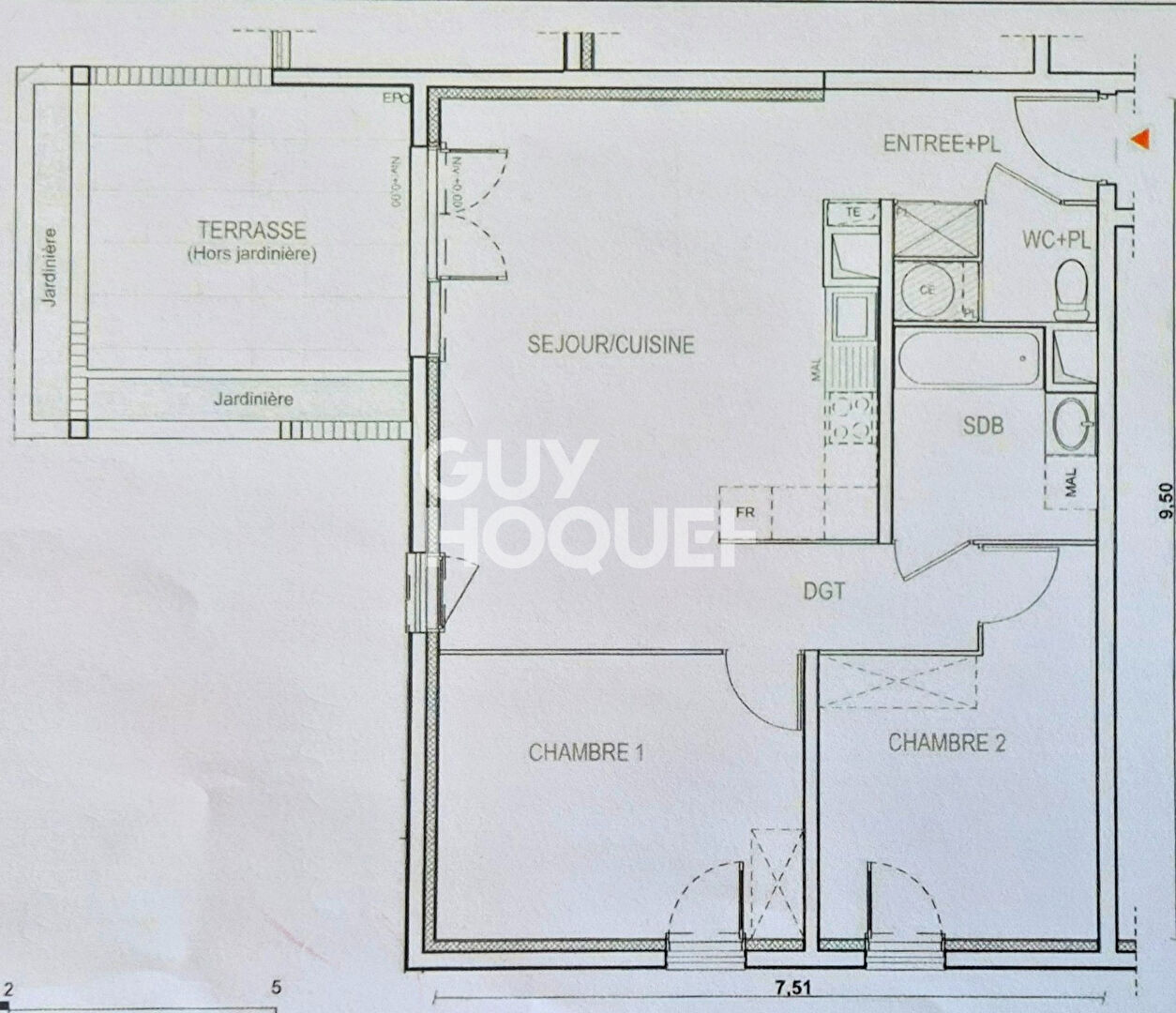 Appartement Meyreuil - 13590 - 3 pièces 68.77 m2 avec terrasse de 12 m2 env et double Stationnement