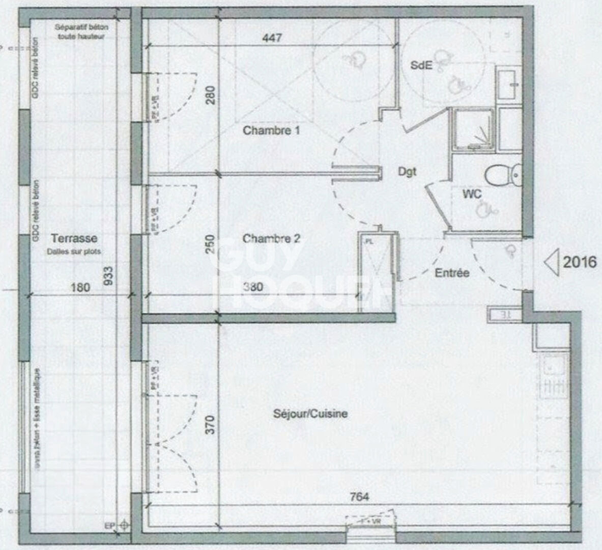 Aix-en-Provence , bel appartement de Type 3 offrant 63 m² (2015) ascenseur, terrasse 17 m², parking.