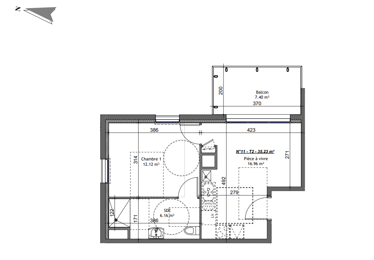 Appartement Epron 2 pièce(s) 35.23 m2