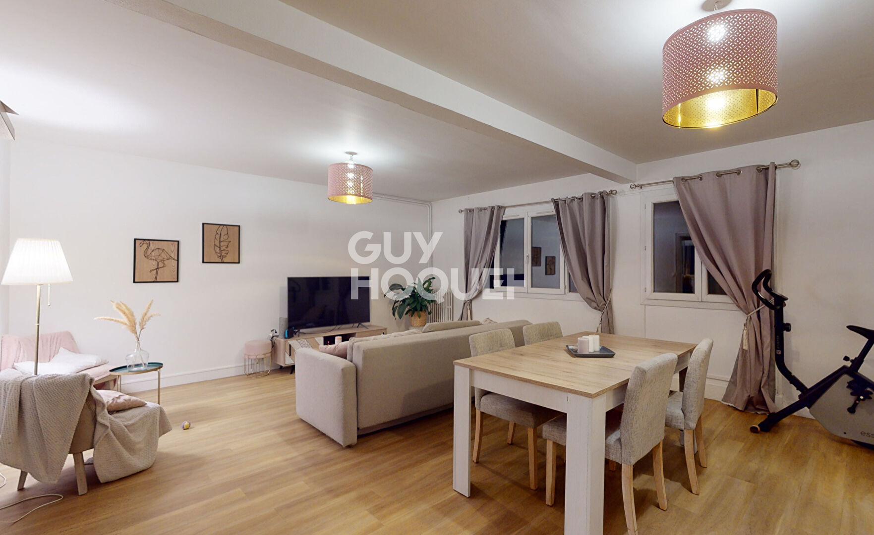 Appartement traversant 66m²