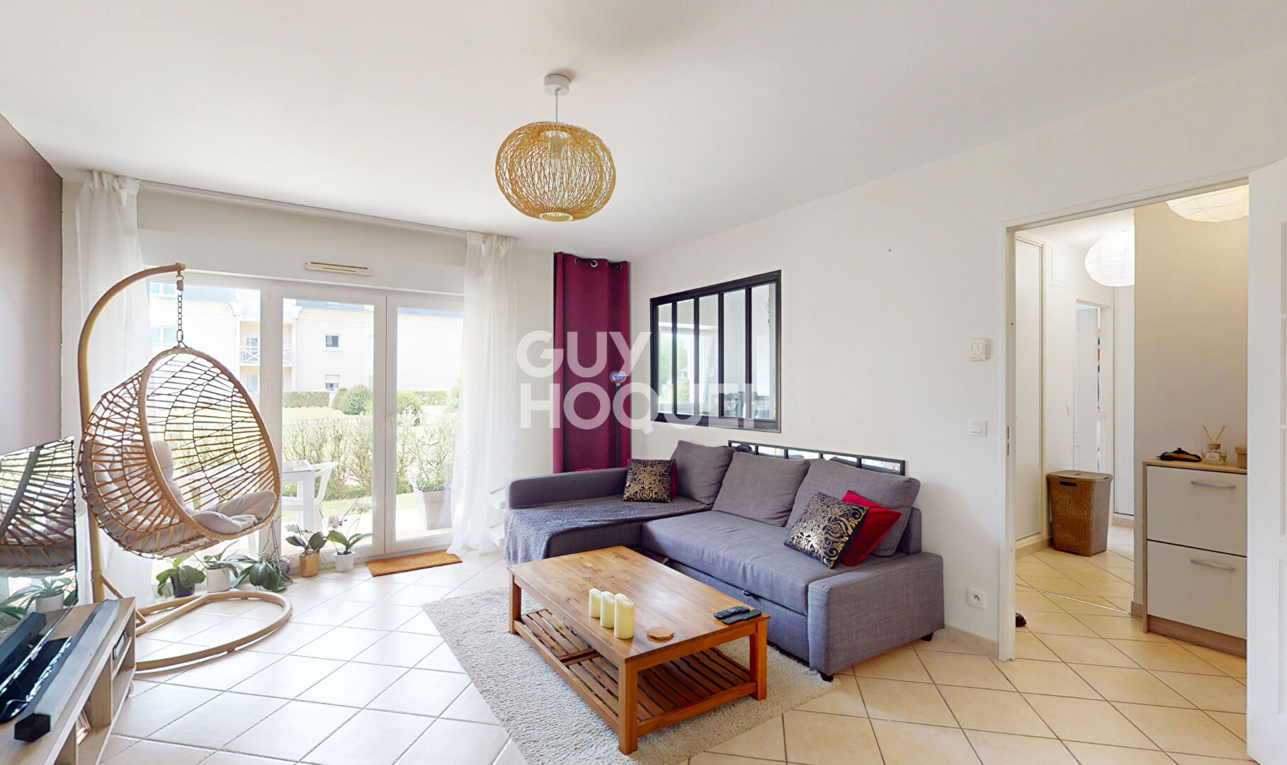 F2 rez-de-jardin + place de parking + cave