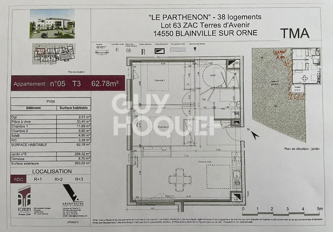 Appartement Blainville-sur-orne 3 pièce(s) 62.78 m2