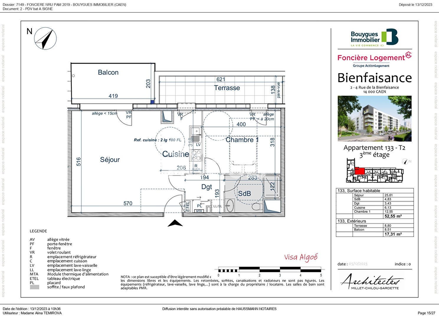 T2 AVEC BALCON ET TERRASSE - CAEN RIVE DROITE