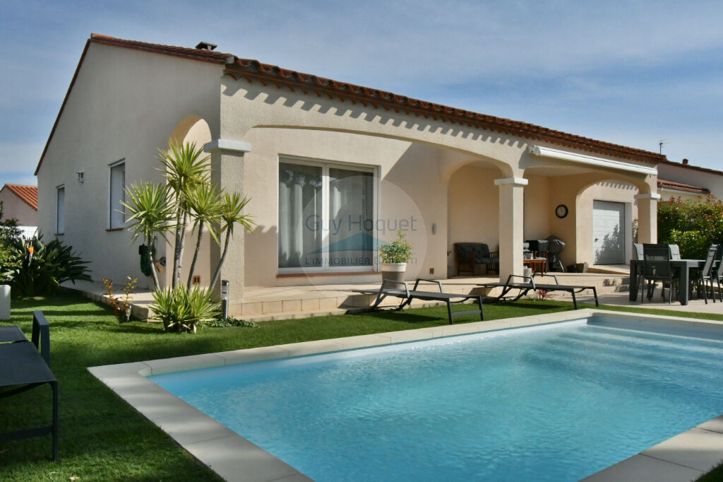 NOUVEAUTE POLLESTRES, maison 3 faces en parfait état, 5 pièces avec garage et piscine.