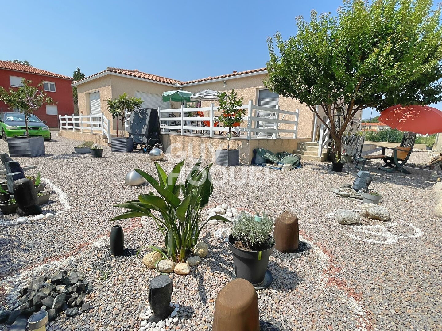 MILLAS, Maison 123 m² plain-pied 4 faces, 4 chambres, parcelle 755 m²