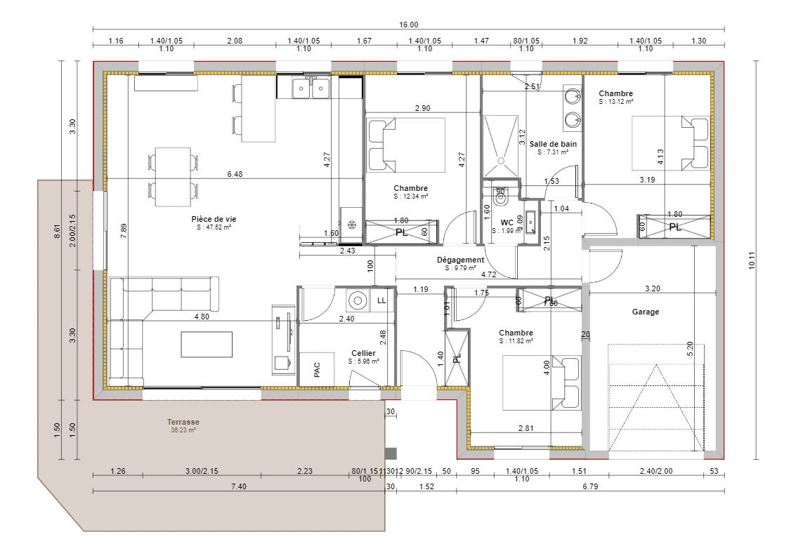 MAISON PLAIN-PIED COURSEULLES SUR MER