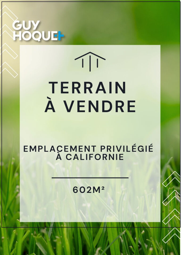 Opportunité rare à Californie : terrain 602 m², idéal pour villa