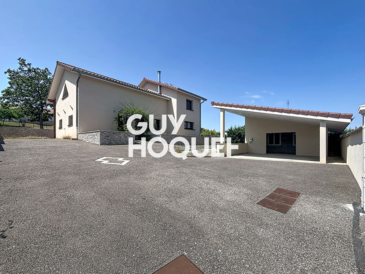 Villa Contemporaine 3 Chs + Bureau et terrain de 1021 m² - 71680 CRECHES SUR SAONE